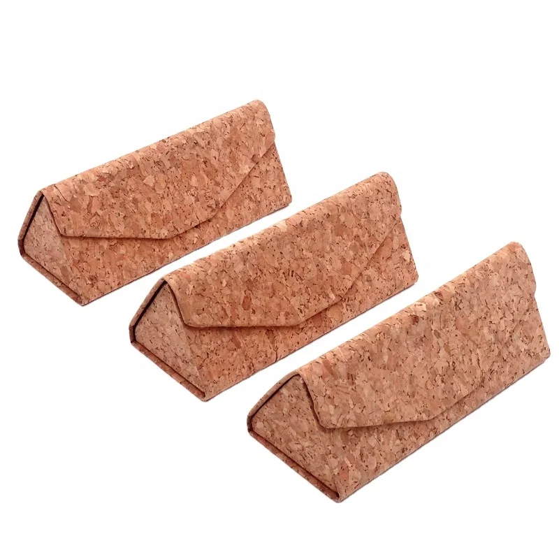 Boshiho Wholesale Sunglasses Cases Portable Vegan Cork Eyeglasses Pouch Eyewear Storage Sunglasses Cases