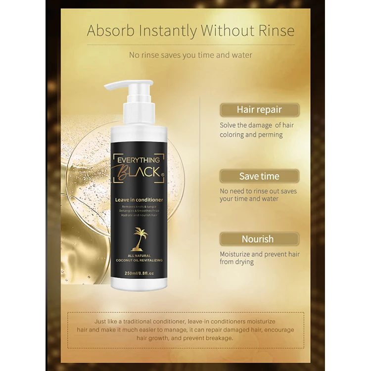 Natural Deep Care Products Leave In Conditioner Coconut Oil Revitalizing Detangles Smoothes Frizz For Curly Afro Hair