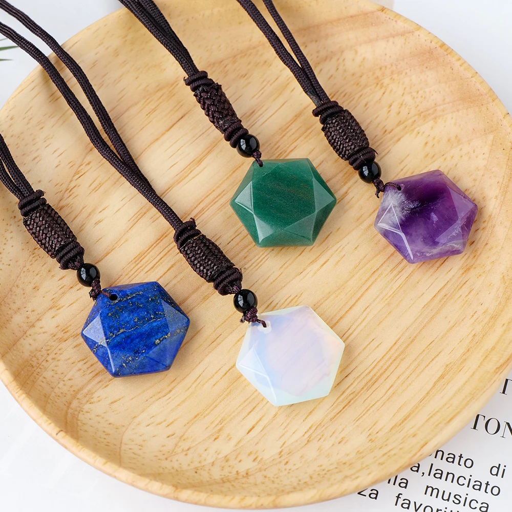 Hot selling wholesale crystal carving Crystal Six Point Star pendant spiritual healing home decoration