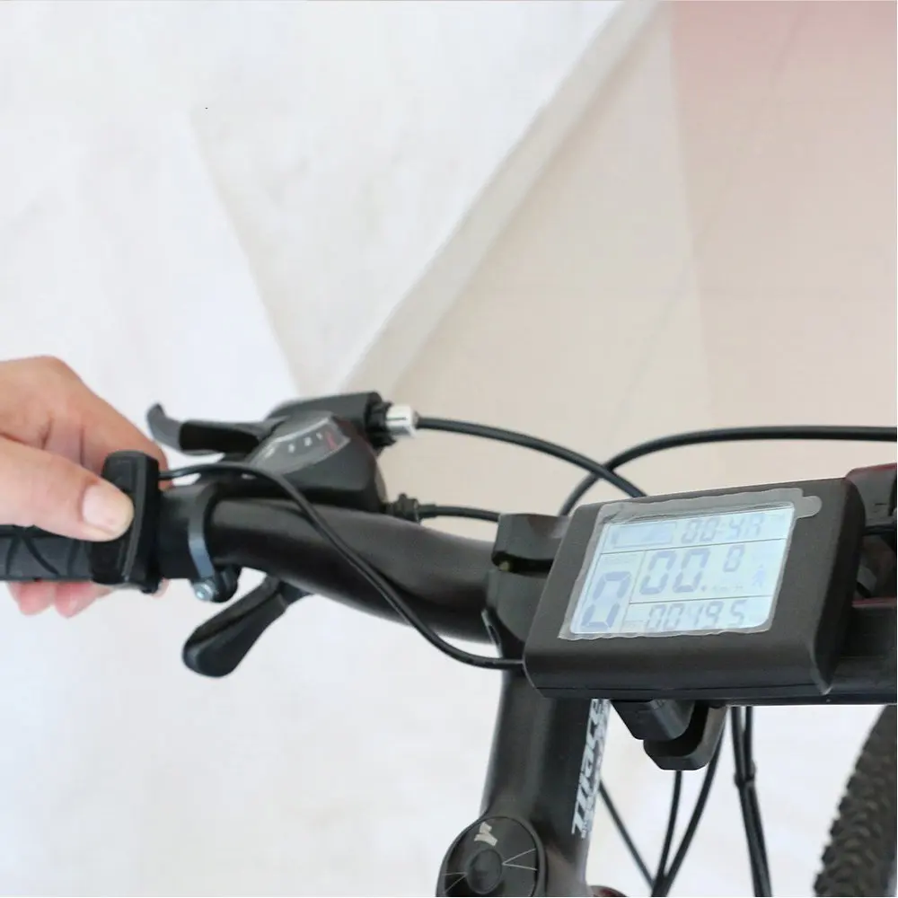 36/48V Electric Bicycle Computer E Bike LCD Display Speedometer Electric Bike Sensor Meter Watch Monitor Waterproof Connector