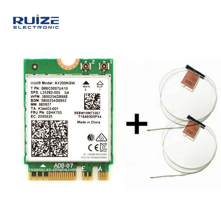 2400Mbps Dual Band 802.11ax Wifi 6 AX200NGW M.2 Wireless Wlan Wi-Fi Card Adapter AX200 With BT 5.0 MU-MIMO