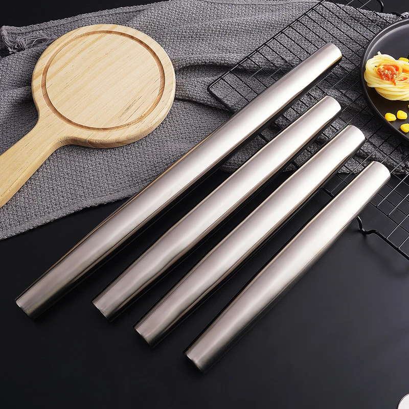 SUS304 material stainless steel rolling pin for dumpling baking cookie bakers stainless steel  rolling pins & pastry boards