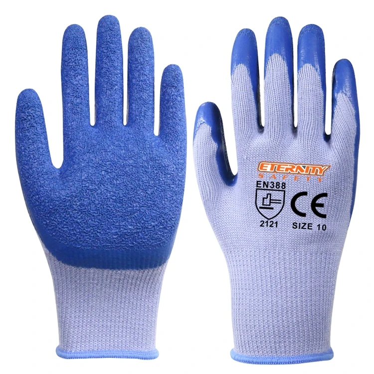 ENTE SAFETY 10 Gauge 5 thread knit shell liner with latex crinkle palm coated men working supplies