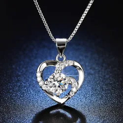 Hot Sale Big Mossan Stone Diamond Clavicle Chain Heart-shaped Flower Deer Antler Shape Zircon Necklace