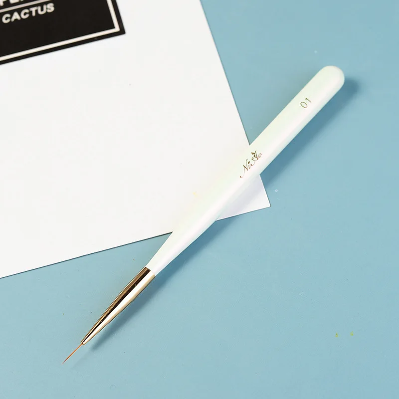 Nail Supplies Nylon Liner Nail Brushes,Wooden Handle Petal Drawing Nail Pens