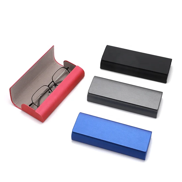 Cheap Custom High Quality hand made Portable Magnetic Metal Eyewear Box custom glasses case