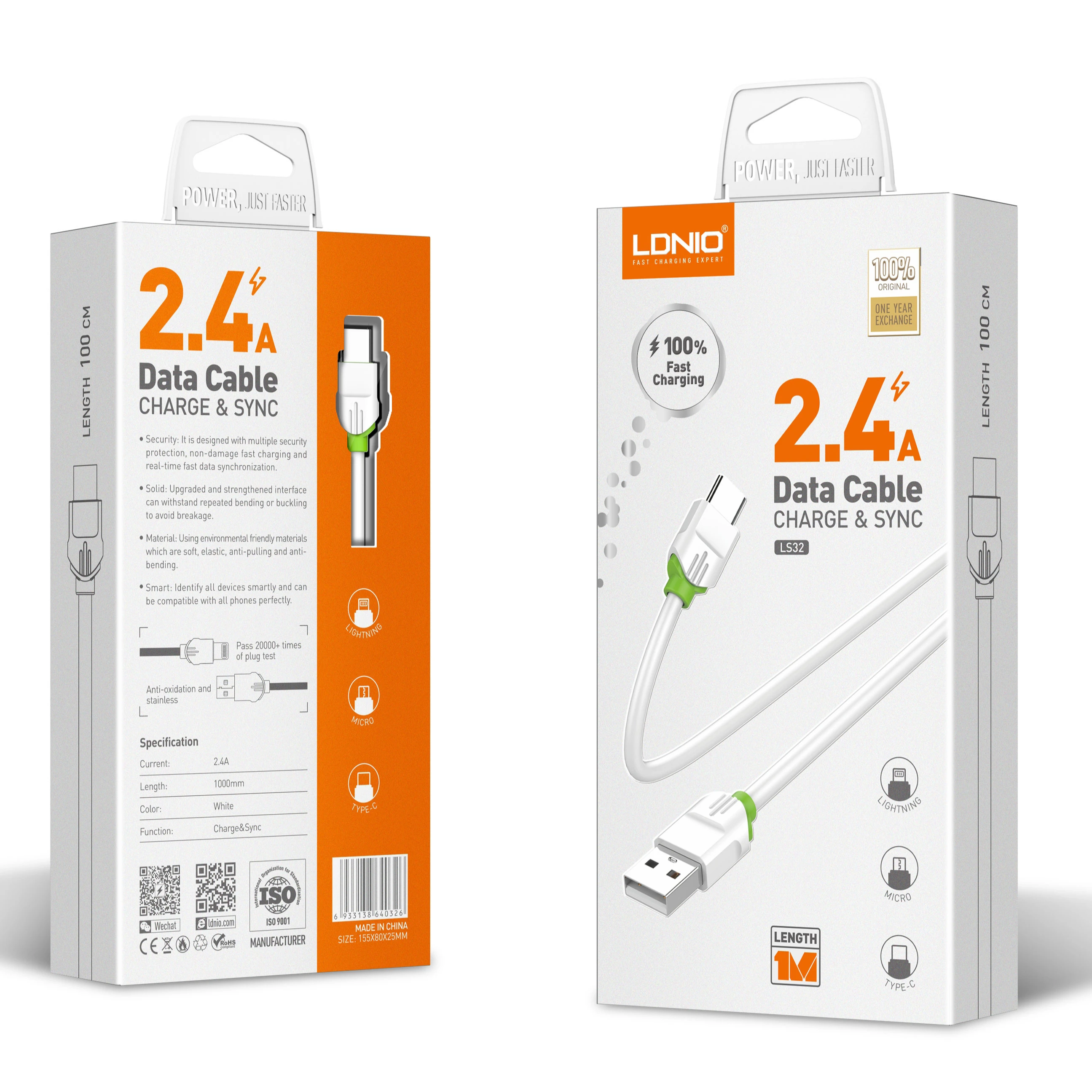 Ldnio LS32/LS33 Soft TPE  Data Transmission  Cable Fast Charging Micro Usb Cables For Mobile Phone