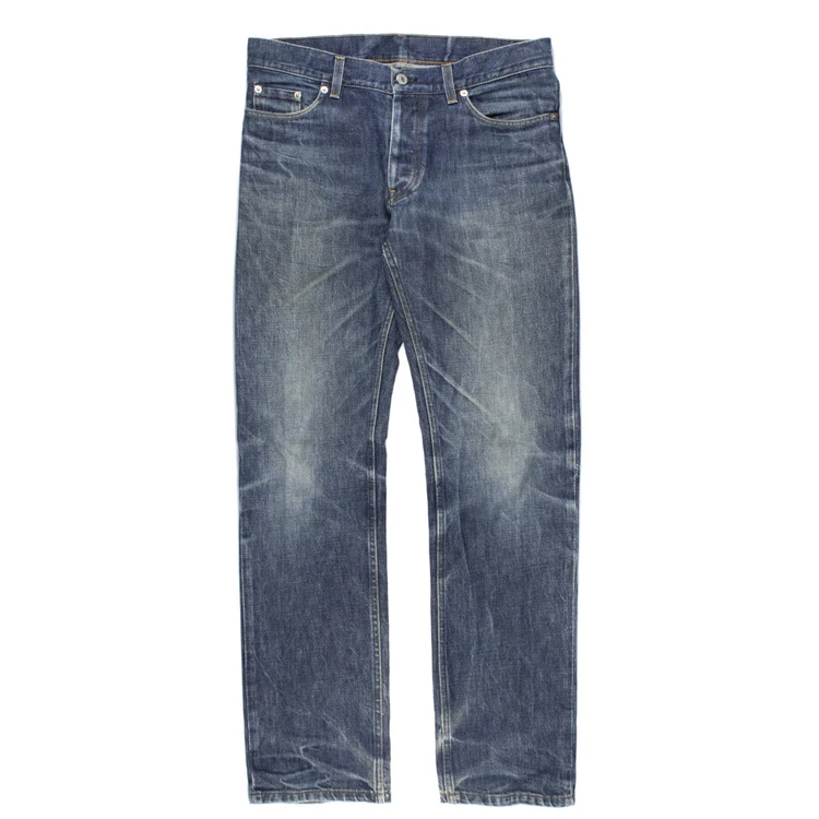 DiZNEW Custom High Quality Vintage Washed Distressed Men Japanese Selvedge Denim Jeans