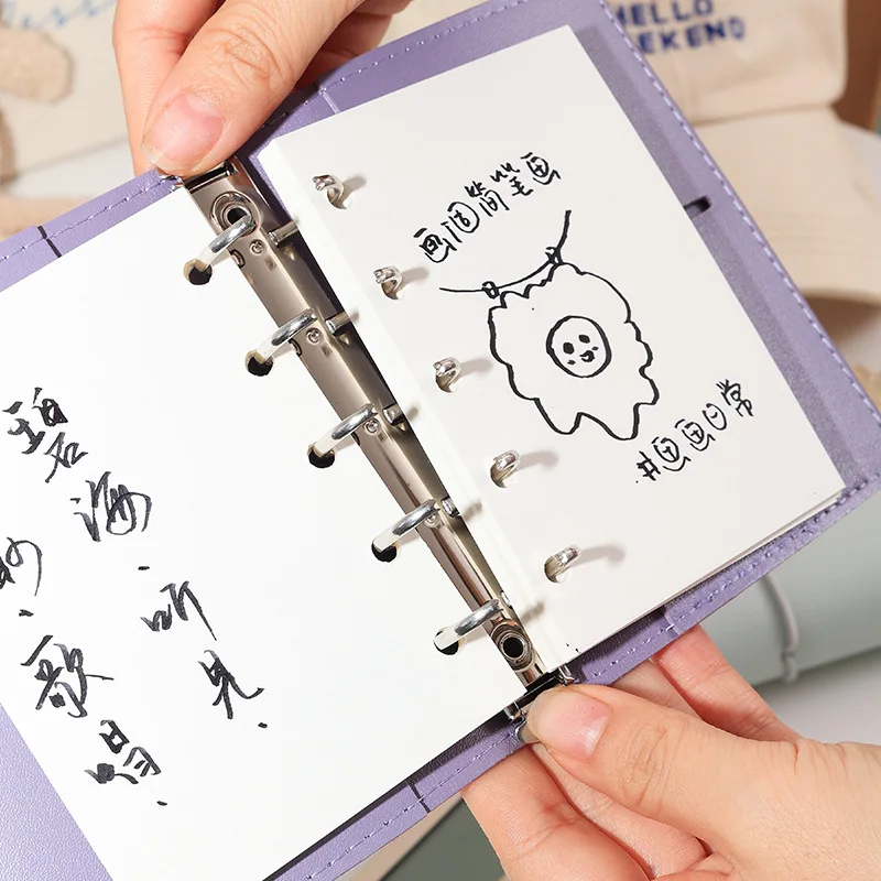 M5 loose-leaf portable mini PU leather notebook notepad loose-leaf portable pocket book with binding handbook