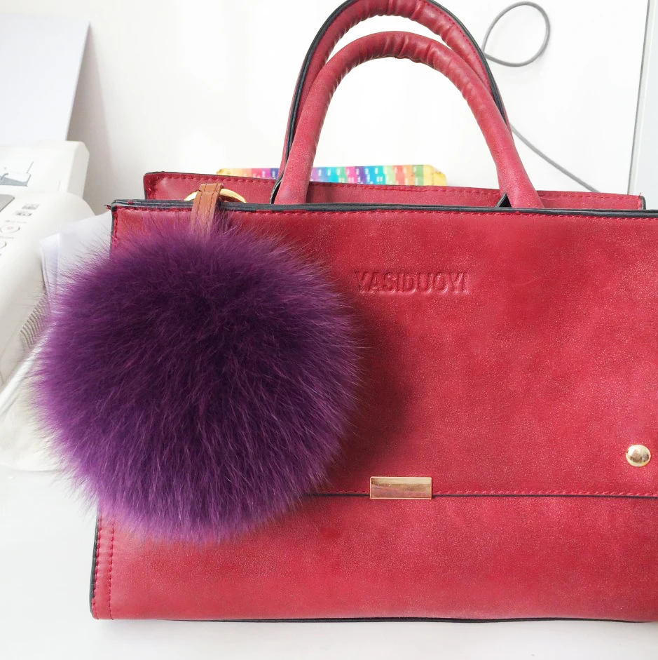 High quality fluffy rabbit fur pom poms for bag charms