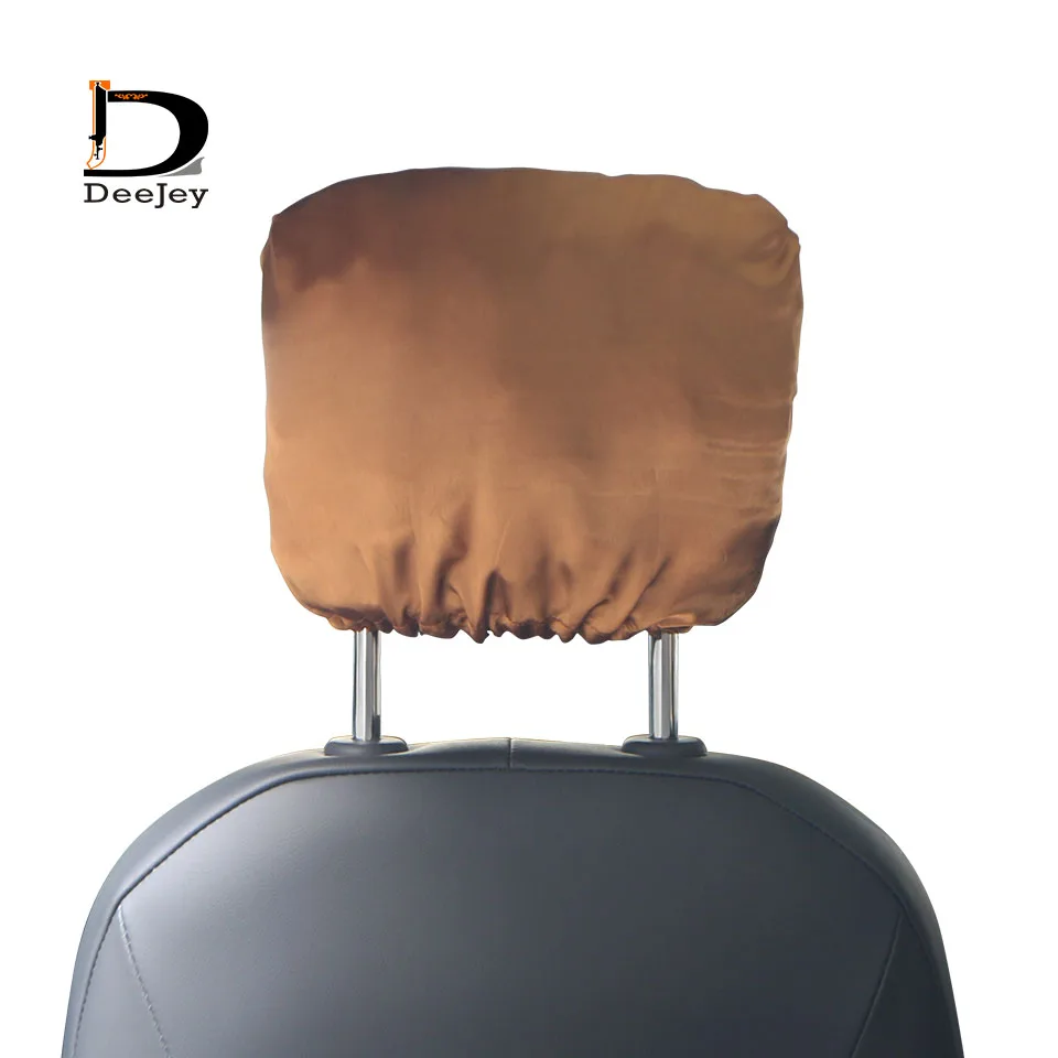 Custom design logo printing satin silk car head pillow case cover hair resistant proof protection car cover