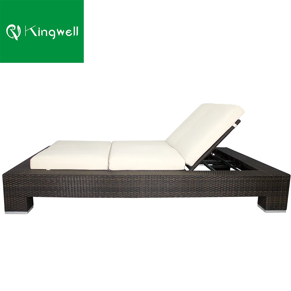 Шезлонг-кровать двойного размера с водонепроницаемыми подушками уличная мебель для бассейна