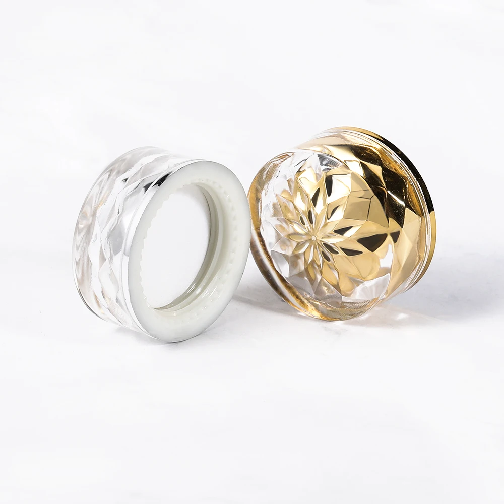 
Factory direct sellling 5g luxury plastic acrylic jar lingge -shaped pattern cosmetic cream jar 