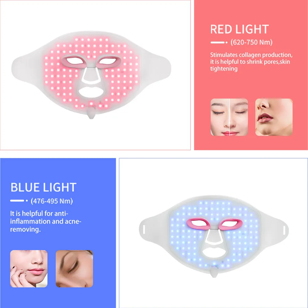 Wholesale Wireless Led Beauty face Mask Infrared Home Use Led Mask Light Therapy Led Facial Masks