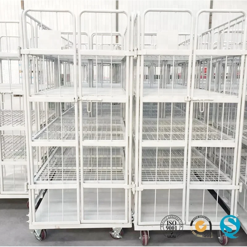 
Large metal galvanized supermarket storage mesh roll container 