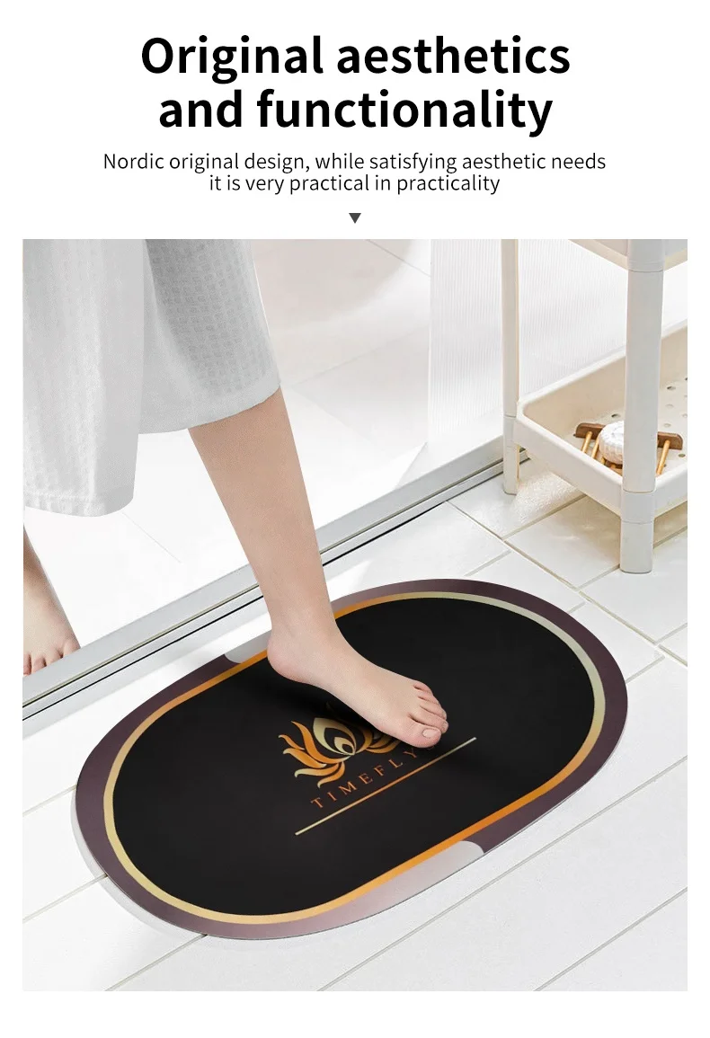 Wholesale Custom Bathroom Anti Slip Absorb Bath Mat Super Absorbent Floor Mat