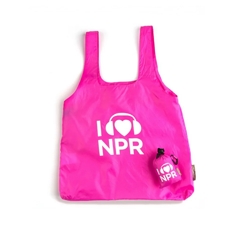 Custom logo t shirt shape recyclable 100% RPET 190/210 foldable shopping bag