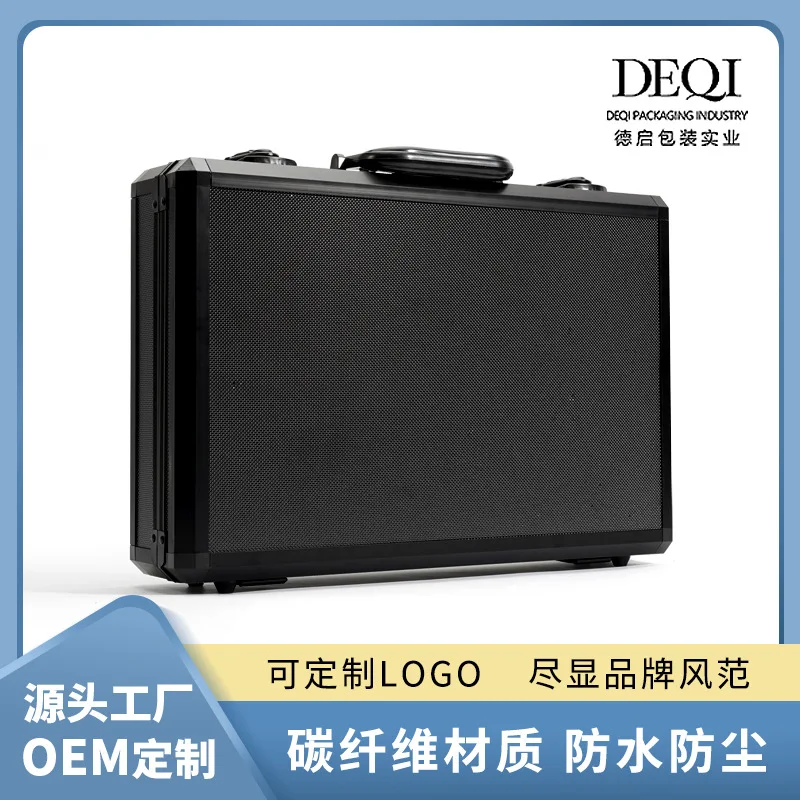 Aluminum alloy 24 slots bits watches case portable carbon fiber display packaging waterproof dust-proof storage carrying box