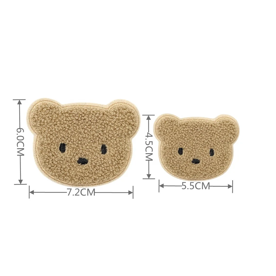 Dark Coffee Anime Bear Ventralex Patch Applique Clothes Accessories Towel Embroidered Patches