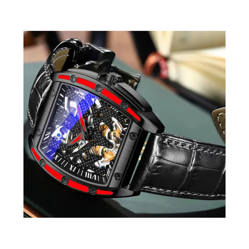 Мужские автоматические механические наручные часы с корпусом из нержавеющей стали