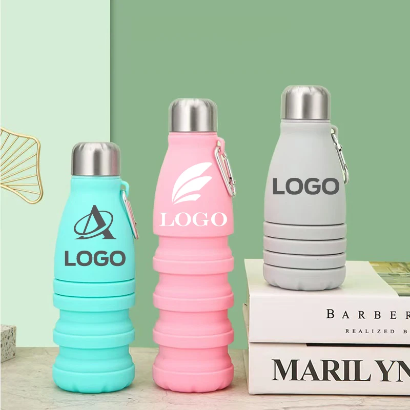 Nicro New Arrival Custom LOGO Food Grade Outdoor Sport Large Capacity Portable Water Bottles Silicone Foldable Water Cups