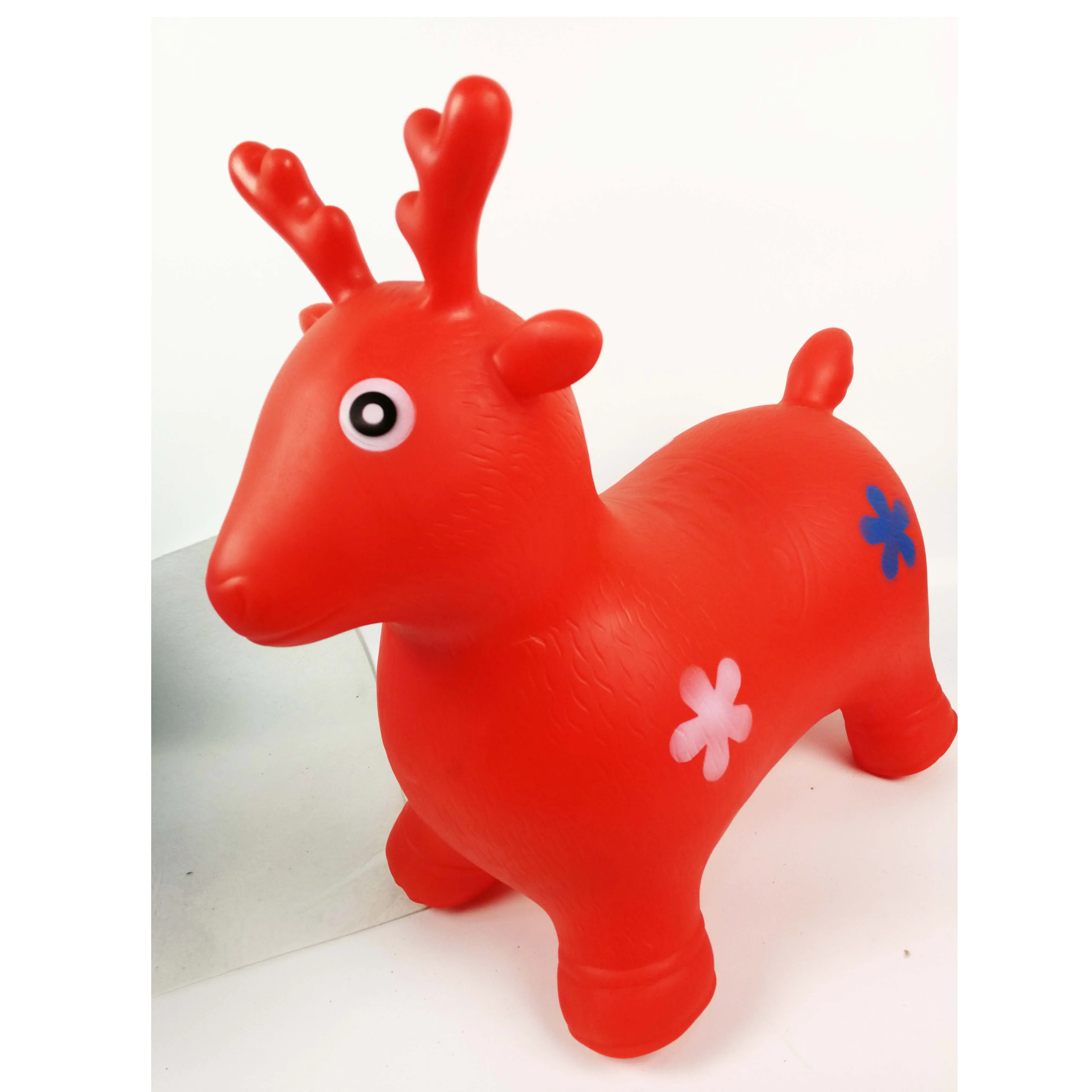ActEarlier Pink red blue kids ride on toy big inflatable horse cow deer for play on sale
