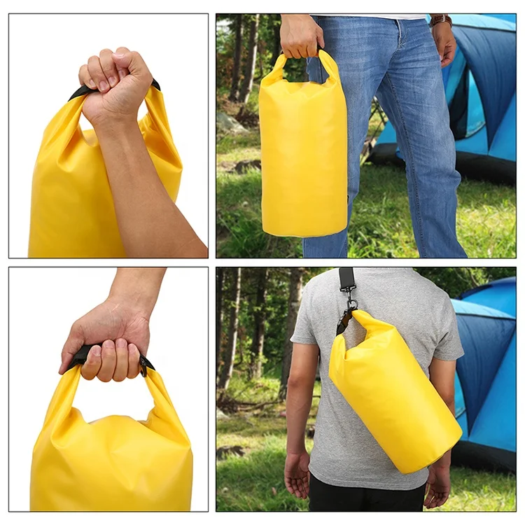 Outdoor camping hiking floating swimming waterproof pvc dry bag with shoulder strap