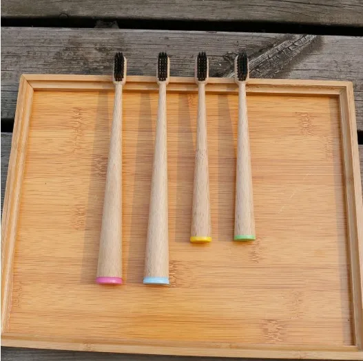 Unique cone handle bamboo toothbrushes