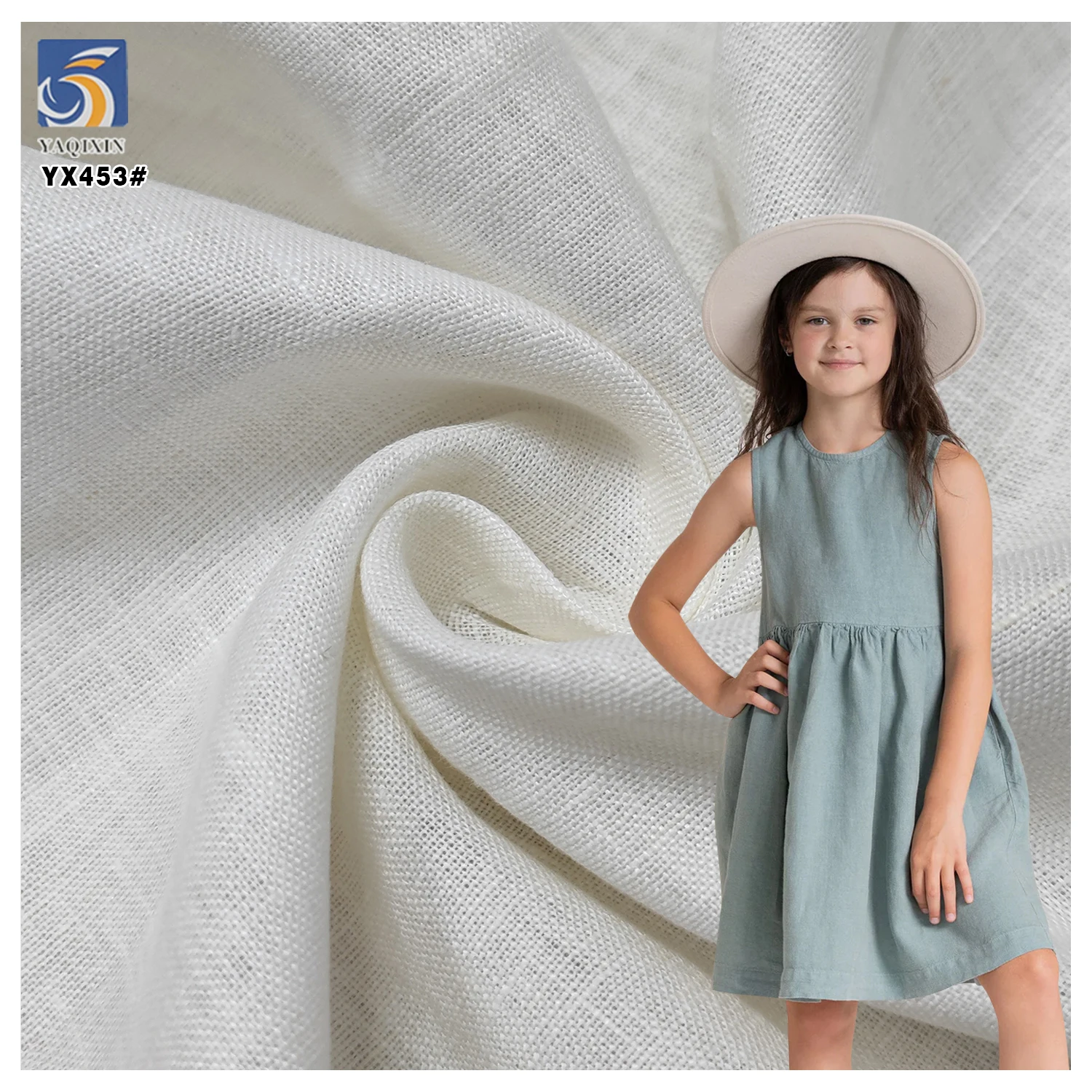 YX453 Cheap Linen Fabric Roll 140gsm Soft White 100 Pure Linen Fabric for Clothing Infant