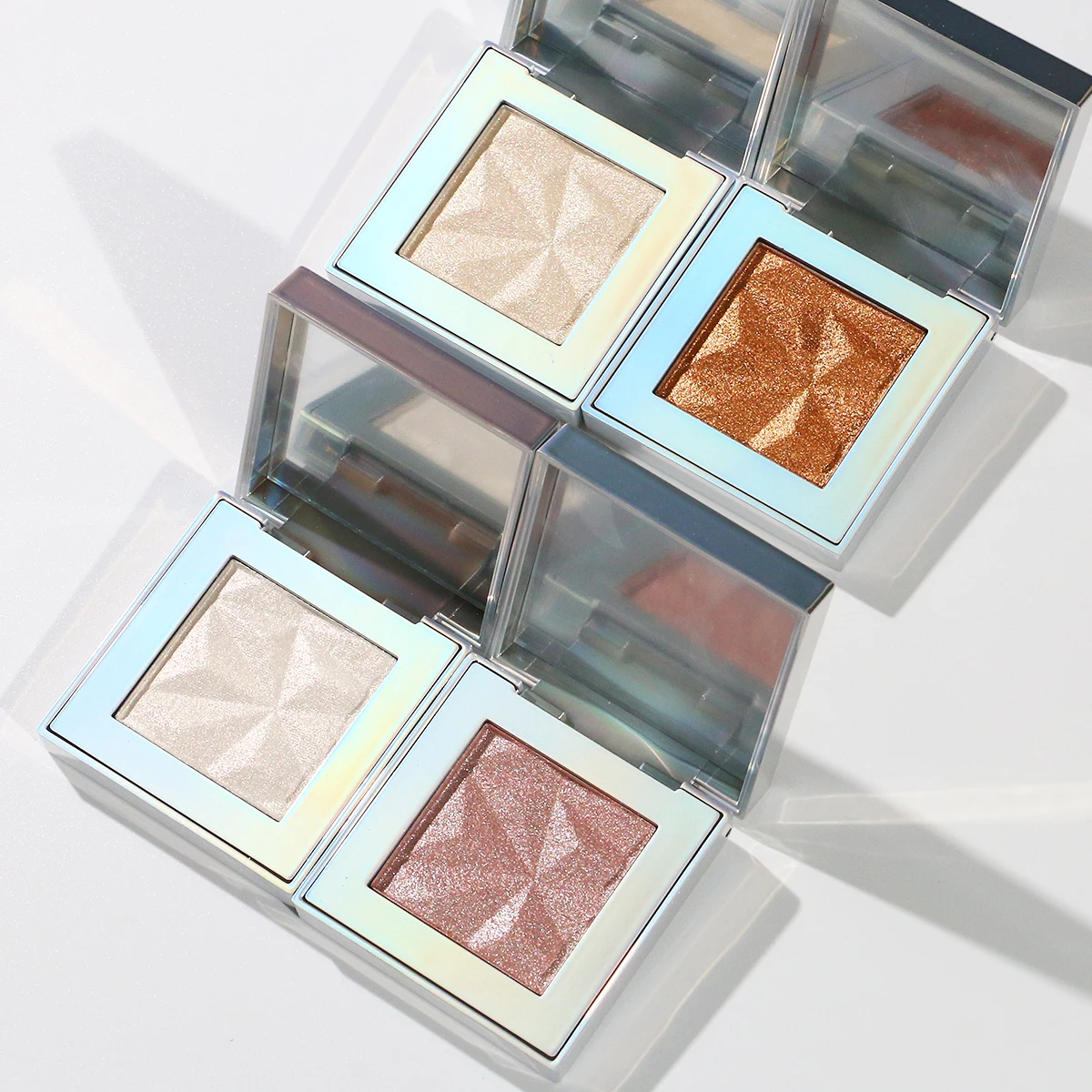 Hot Selling custom Vegan Glitter waterproof glitter 4 color glow palette Small quantity highlighter   make up Wholesale