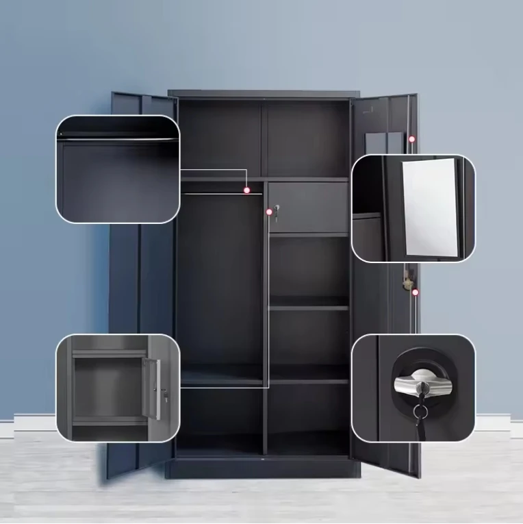 Lemari arsip office filing cabinets metal file storage black storage 2 door cabinet fireproof filing cabinets