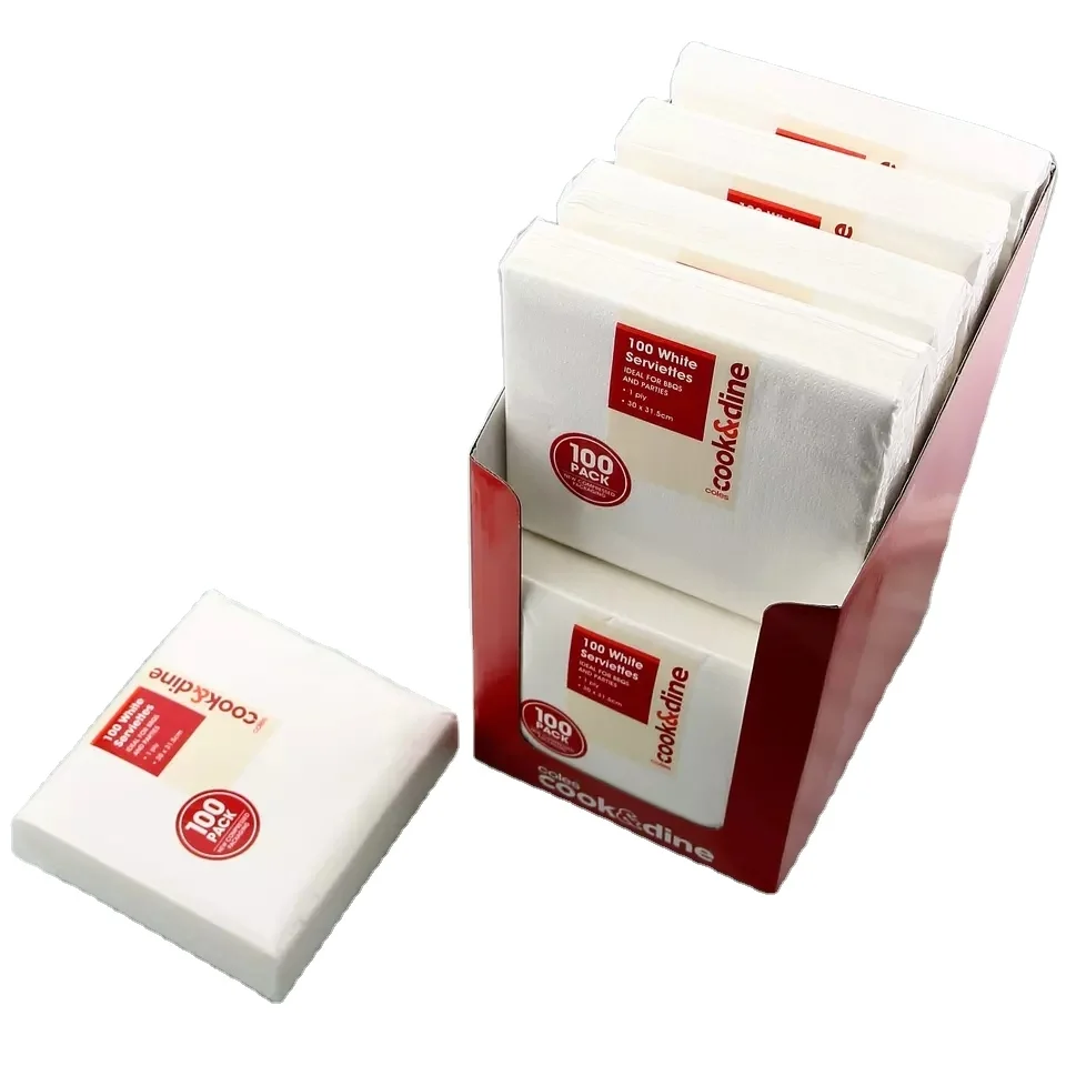 1ply to 4ply Custom logo printing White disposable napkin Paper luncheon napkins