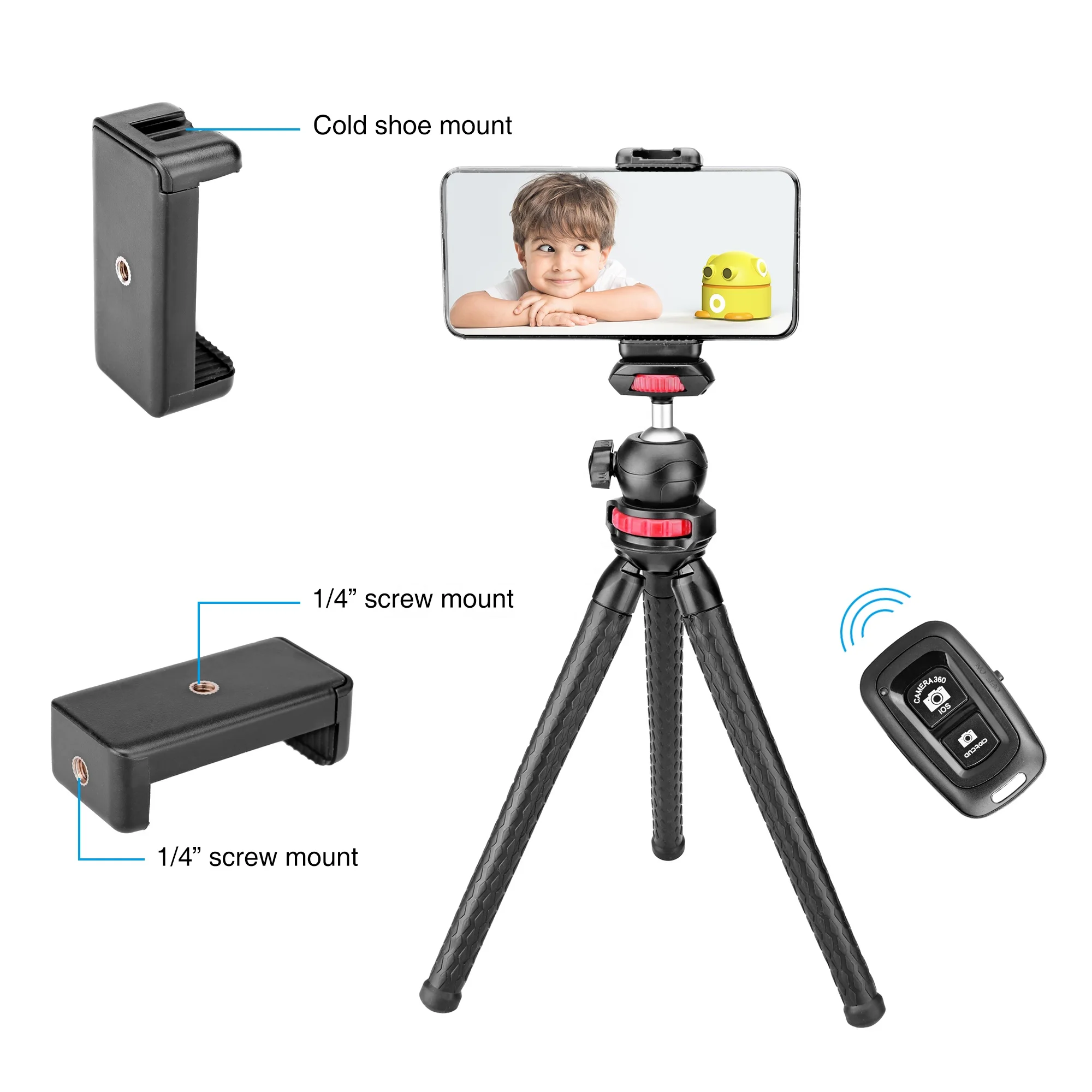 Brand New Online Live Stream Phone Holder Mobile Accessories Flexible Tripod Video Phone Holder Adjustable Mini Octopus Tripod