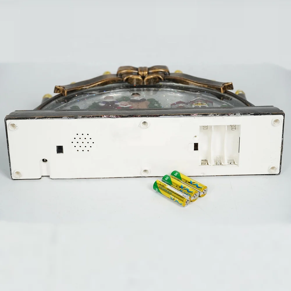 Xmas caroller village scene noel musical led illuminated water spinning Candle holder Christmas snow globe