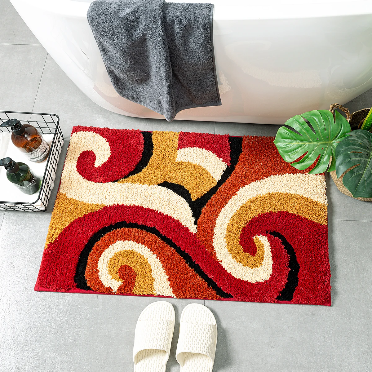 DADA super absorbent bath mat quick drying bathroom rug mini french non slip bath mat