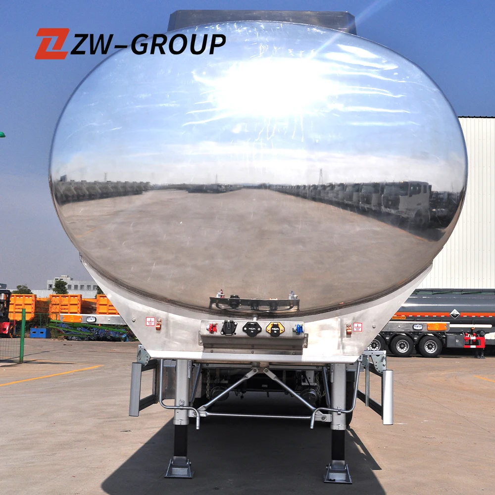 ZW Group 3 Axle 45000L Stainless Steel Tanker Fuel Oil Tanker Semi Trailer for Oman