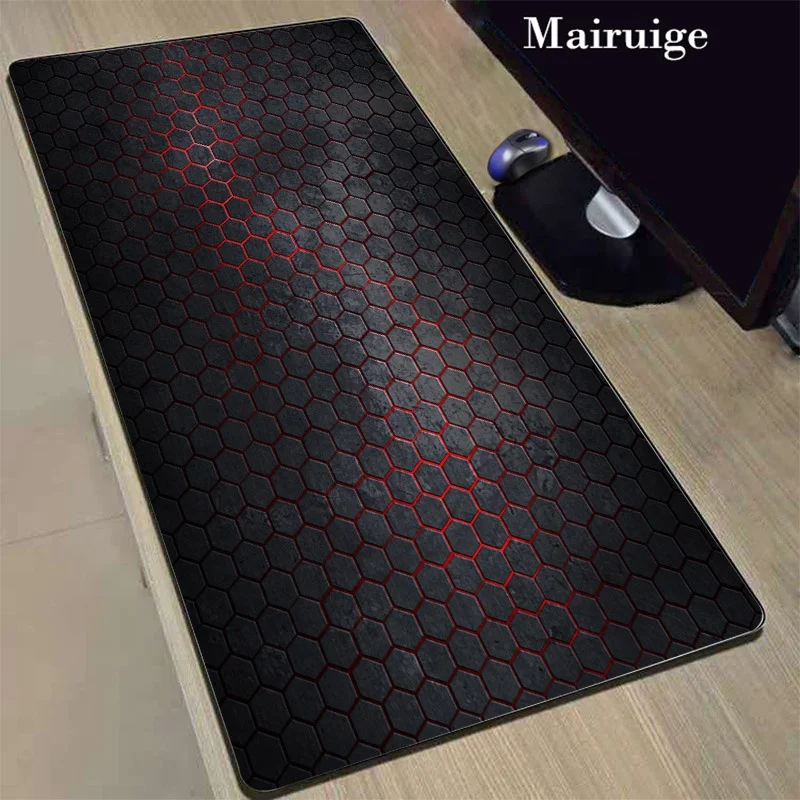 Buy custom plaid design print Xl Xxl large polyester fabric non-slip rubber notebook computer full table gaming mouse pad