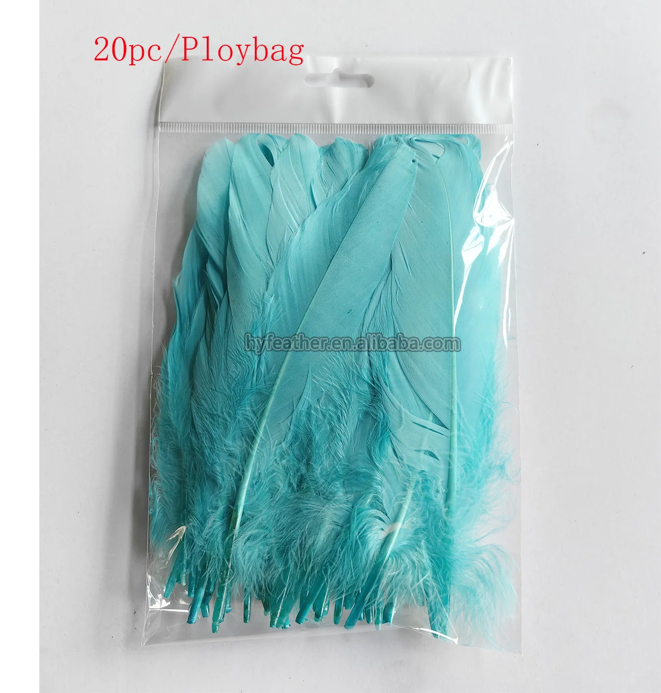 Wholesale raw white Dyed feathers real decorative White 20pc ploybag loose Goose Pallettes feather for DIY Craft flying material