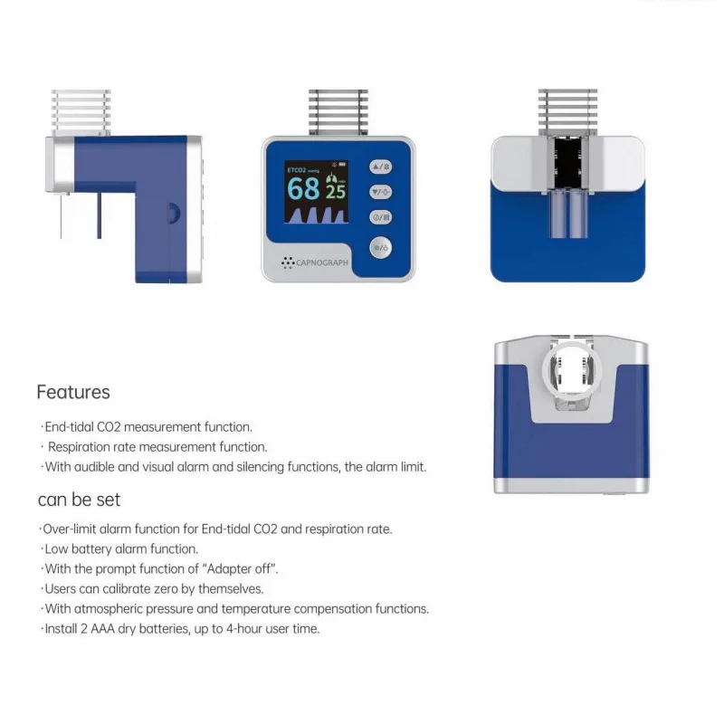 Veterinary Etco2 Handheld Capnograph Monitor Veterinary Pulse Oximeter Monitor