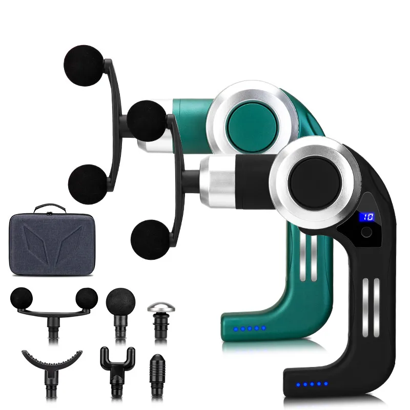 
2021 Popular Picks Deep Tissue Percussion Massager Massage Gun with 6 Heads and 10 Adjustable Speeds 