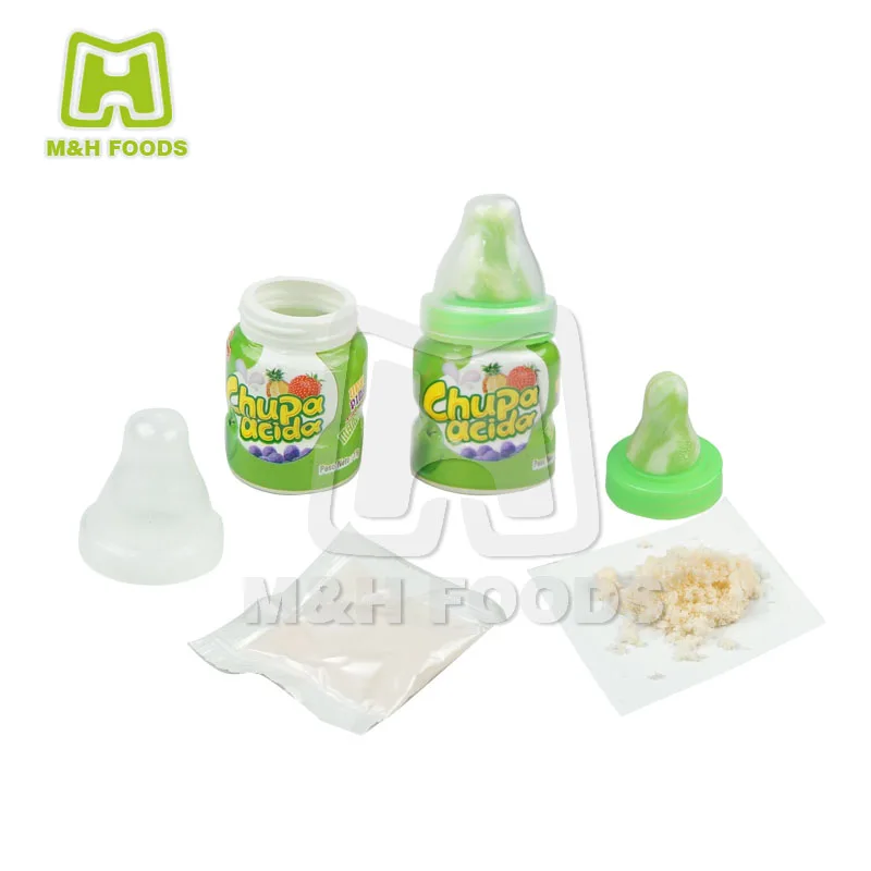 Cute Little Baby Bottles Mixed with Fruity Flavors Sweet Nipple Hard Candy and Sour Powder Candy