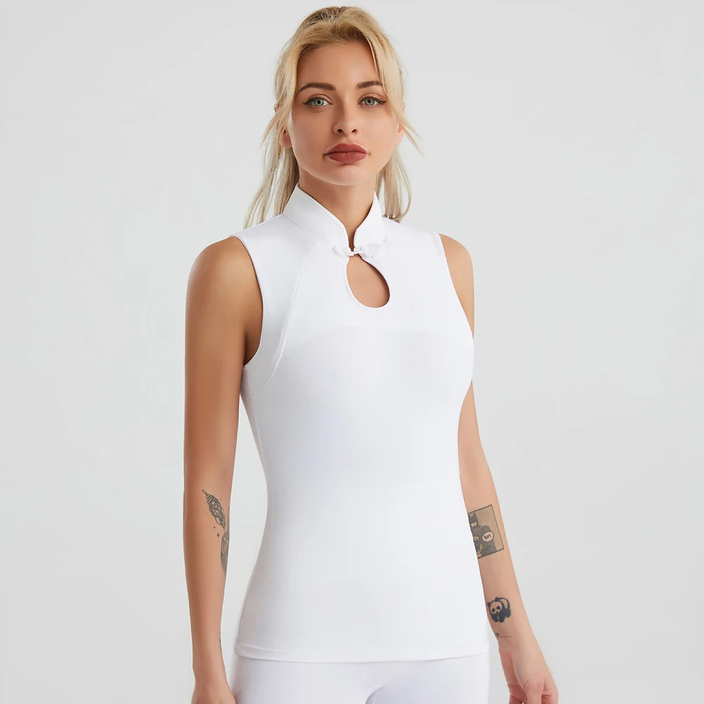 New Fashion Chinese Style Ladies Sport Vest Polyester And Spandex Breathable Women Fitness Yoga Wear With Great Price