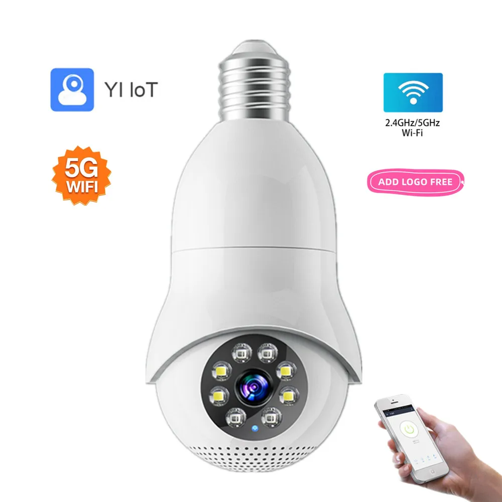 VESAFE B9 New 5G Wifi Dual Band Bulb Camera Light PTZ 1080P HD Lamp Super Fast Night Vision IP Wireless PIR Network TF Cameras