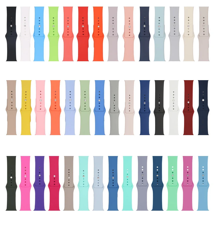 Classic Soft Silicone Smart Wrist Watch Bands for Apple Watch Strap Series 6 5 4 3 2 1for Iphone Iwatch Wristband 38 40 42 44 mm