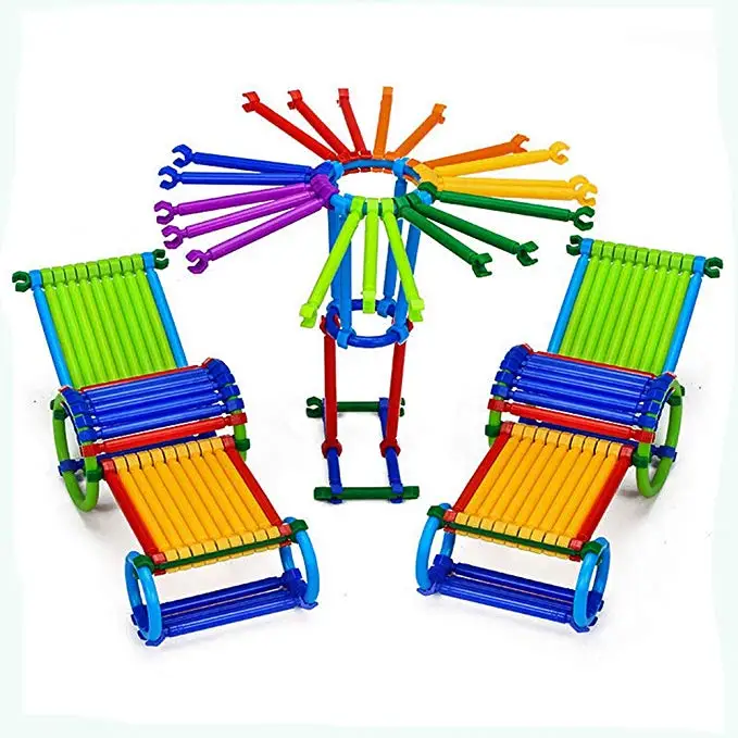 Building Toys 500pcs Educational Creative Construction Engineering STEM Learning Toy Building Blocks Plug Puzzle Bars for Kids