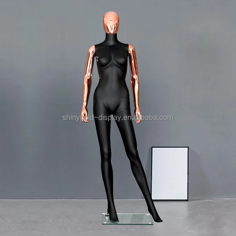 Окно леди maniquie женский золотистый и черный стекловолокна Manequin полноразмерный дисплей женские манекены женских с
