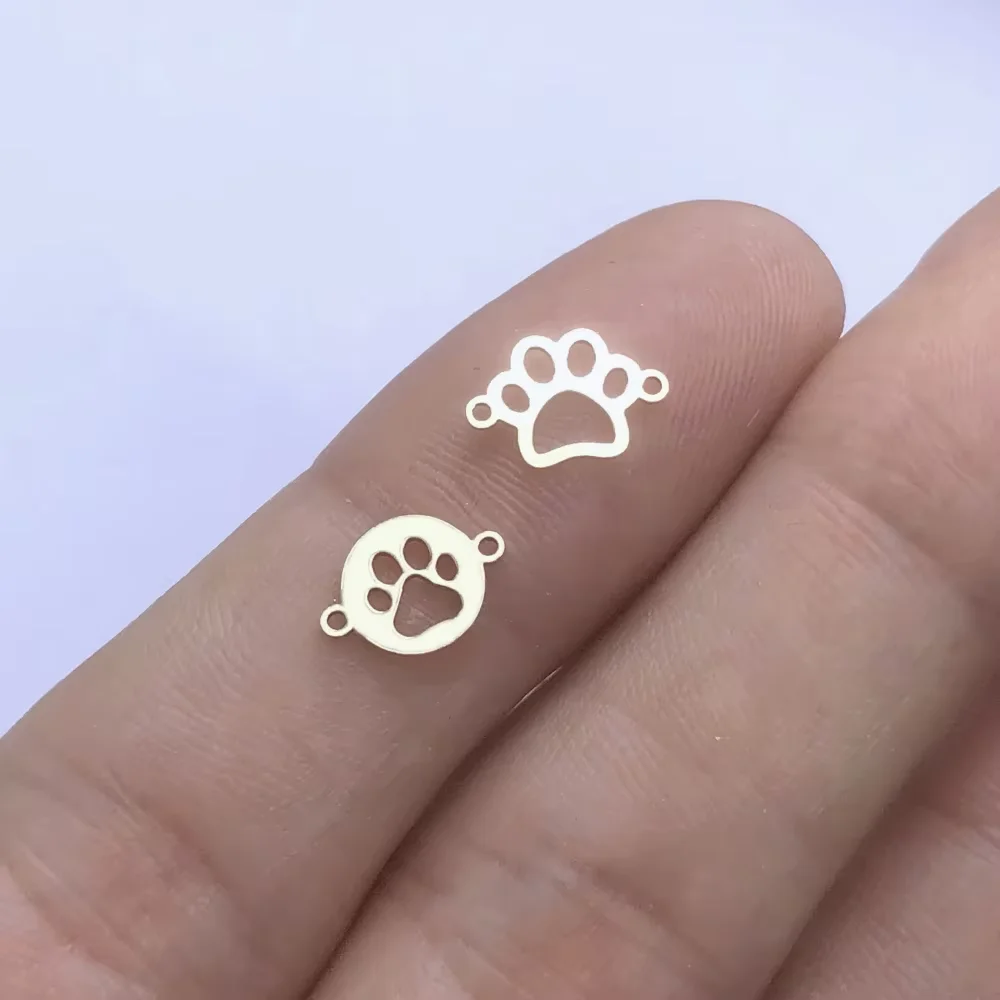 Permanent Jewelry 14k Gold Filled Dog Paw Charm Sterling Silver 925 connectors for Women DIY Making