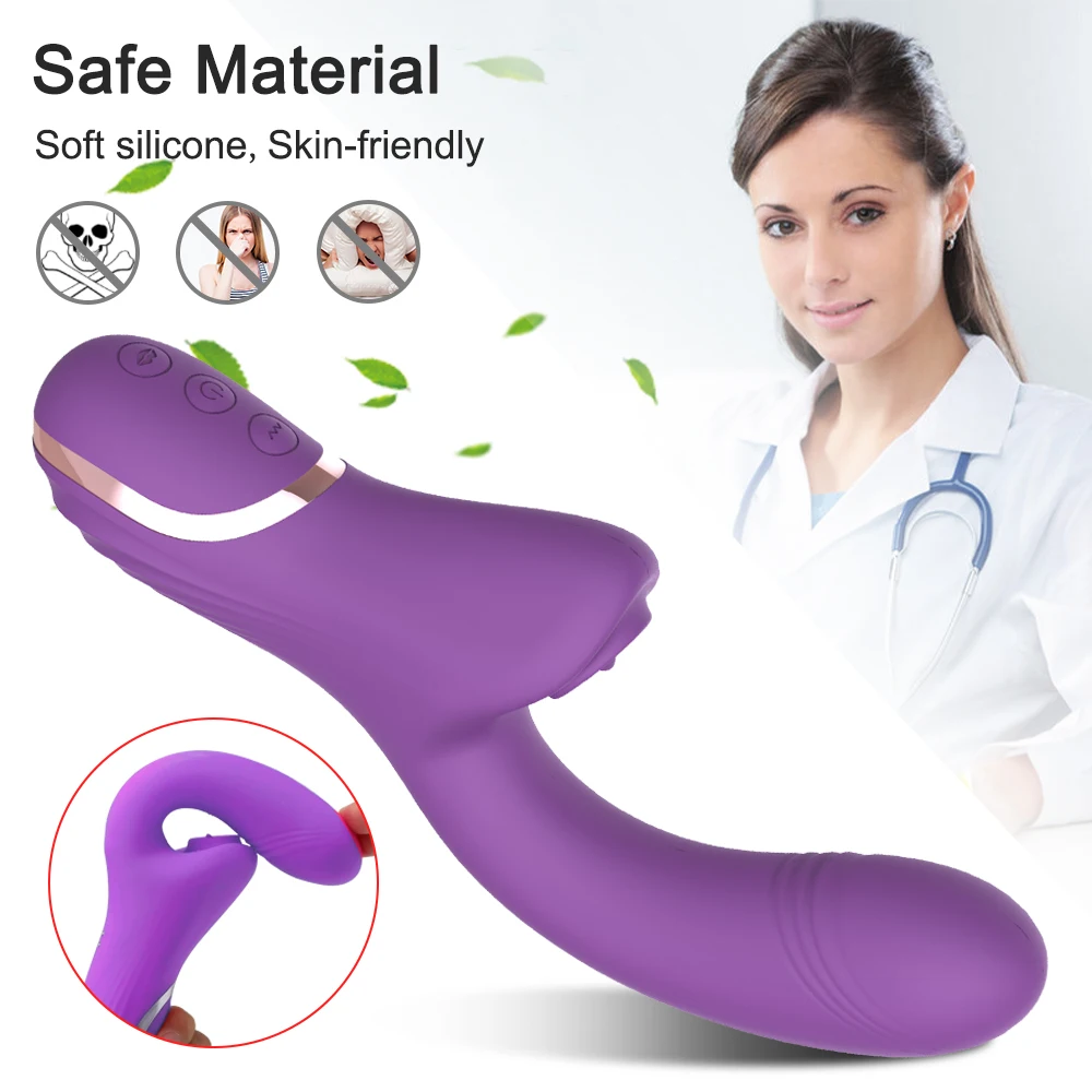 Female Masturbation Toys Dildo Vibrator Tongue Licking Sucker Clitoris Stimulator Sex Toy for Adults 18