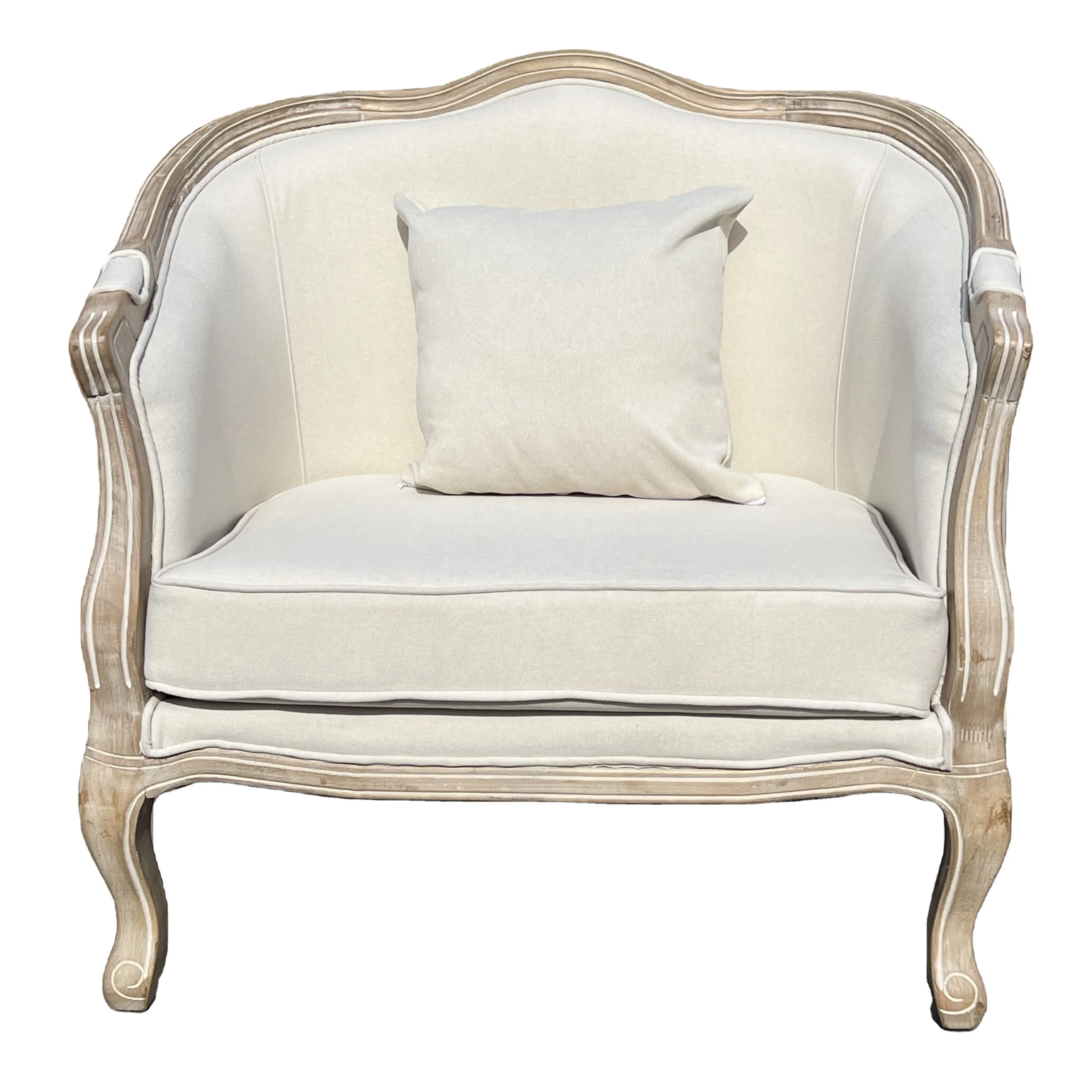 Modern Luxury Nordic Furniture Wood Back Wicker Dining Chairs French Louis Xv Style Arm Chair Sofa