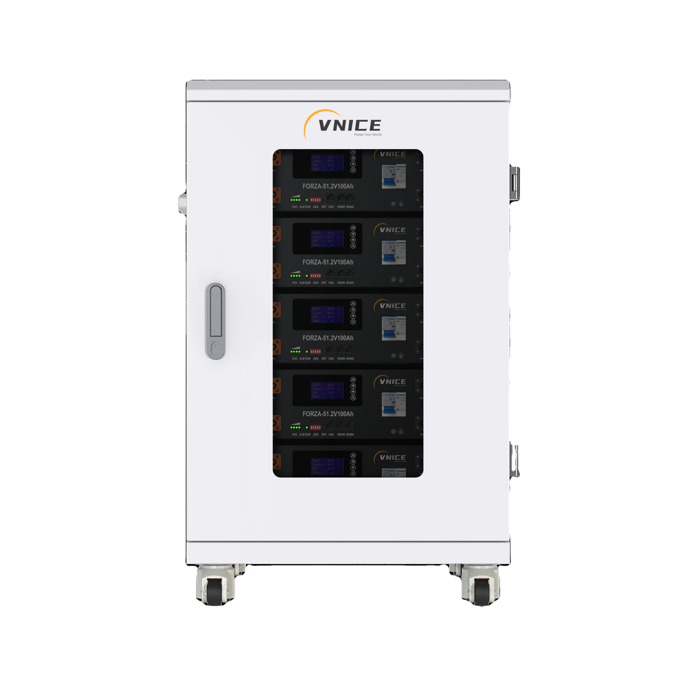 VNICE FORZA-C25 Cabinet LiFePo4 Solid State Battery 51.2V 500Ah 25.6kWh Battery for Home and Solar Energy Storage System